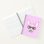 Adorable Nerdy Puppy Pink Notebook von Mei Yu Notizbuch (Innenseite)