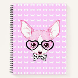 Adorable Nerdy Puppy Pink Notebook von Mei Yu Notizbuch