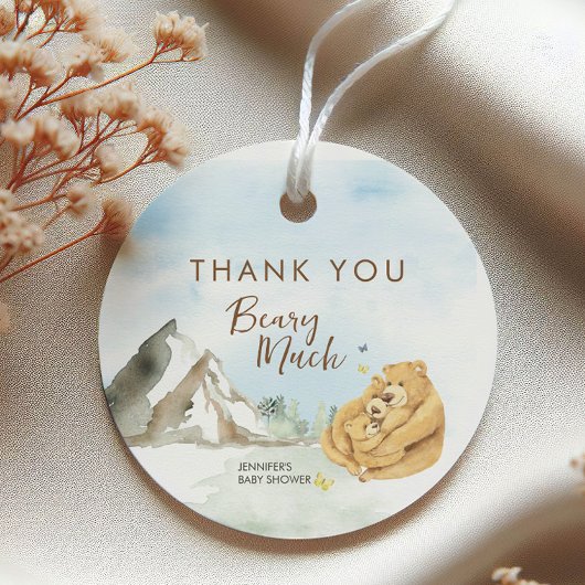 Adorable Neutral Bear Beary Much Baby Geschenkanhänger