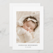 Adorable New Baby Foto Birth Ankündigung (Vorne/Hinten)