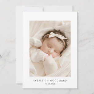 Adorable New Baby Foto Birth Ankündigung