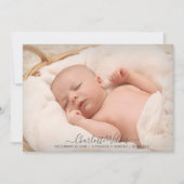 Adorable New Baby Photo Birth Flat  Ankündigung (Vorderseite)