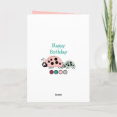 Adorable Nichte Ladybugs Special Girl Green Pink Karte (Rückseite)