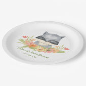 Adorable Niedlich Baby Raccoon Babydusche Pappteller (Schrägansicht)