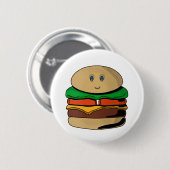 Adorable Niedlich Burger Hamburger Kawaii Button (Vorne & Hinten)