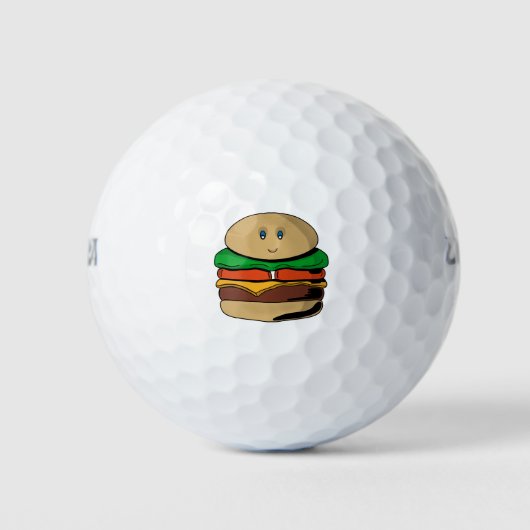 Adorable Niedlich Burger Hamburger Kawaii Golfball (Vorderseite)