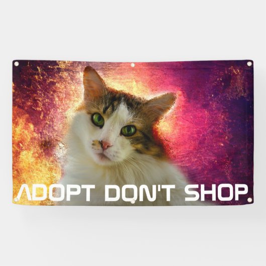 Adorable Niedlich Calico Cat Banner (Horizontal)