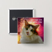 Adorable Niedlich Calico Cat Button (Vorne & Hinten)