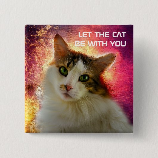 Adorable Niedlich Calico Cat Button (Vorderseite)