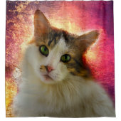 Adorable Niedlich Calico Cat Duschvorhang (Vorderseite)