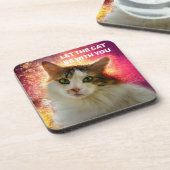 Adorable Niedlich Calico Cat Getränkeuntersetzer (Linke Seite)