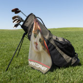 Adorable Niedlich Calico Cat Golfhandtuch (Gras)