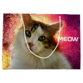Adorable Niedlich Calico Cat Große Geschenktüte (Rückseite)