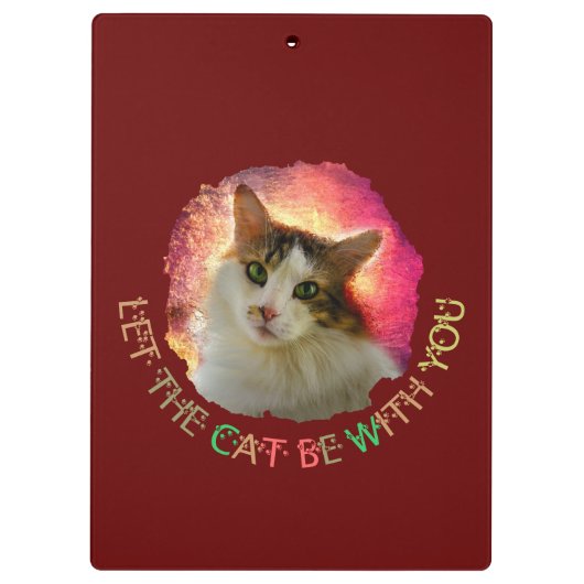 Adorable Niedlich Calico Cat Klemmbrett (Rückseite)