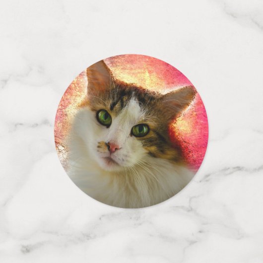 Adorable Niedlich Calico Cat Konfetti (Klein Vorderseite)