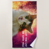 Adorable Niedlich Calico Cat Strandtuch (Vorderseite)