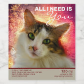 Adorable Niedlich Calico Cat Weinetikett (Einzelnes Label)