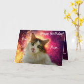 Adorable Niedlich Calico Katze Karte (Gelbe Blume)