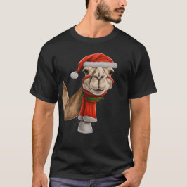 Adorable Niedlich Camel Wear Weihnachtsmannmütze W T-Shirt