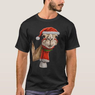 Adorable Niedlich Camel Wear Weihnachtsmannmütze W T-Shirt