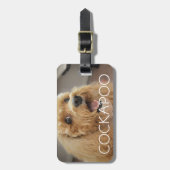 Adorable Niedlich Cockapoo Hund lächeln Personalis Gepäckanhänger (Vorderseite vertikal)