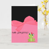Adorable Niedlich Frog auf Polka Dots Hello Gorgeo Karte (Gelbe Blume)