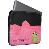 Adorable Niedlich Frog auf Polka Dots Hello Gorgeo Laptopschutzhülle (Vorne Rechts)