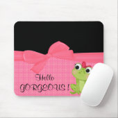 Adorable Niedlich Frog auf Polka Dots Hello Gorgeo Mousepad (Mit Mouse)