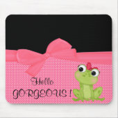 Adorable Niedlich Frog auf Polka Dots Hello Gorgeo Mousepad (Vorne)