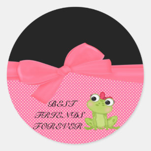 Adorable Niedlich Frog auf Polka Dots Hello Gorgeo Runder Aufkleber