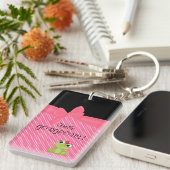 Adorable Niedlich Frog auf Polka Dots Hello Gorgeo Schlüsselanhänger (Vorderseite rechts)