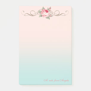 Adorable Niedlich Girly, Rose Personalisiert Post-it Klebezettel