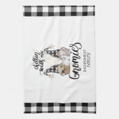 Adorable Niedlich Gnomes Black Buffalo Kariert Geschirrtuch (Vertikal)