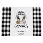 Adorable Niedlich Gnomes Black Buffalo Kariert Große Geschenktüte (Vorderseite)