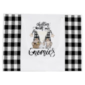 Adorable Niedlich Gnomes Black Buffalo Kariert Große Geschenktüte (Rückseite)