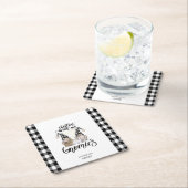 Adorable Niedlich Gnomes Black Buffalo Kariert Rechteckiger Pappuntersetzer (Vor Ort)