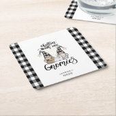 Adorable Niedlich Gnomes Black Buffalo Kariert Rechteckiger Pappuntersetzer (angewinkelt)