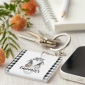 Adorable Niedlich Gnomes Black Buffalo Kariert Schlüsselanhänger (Vorderseite rechts)