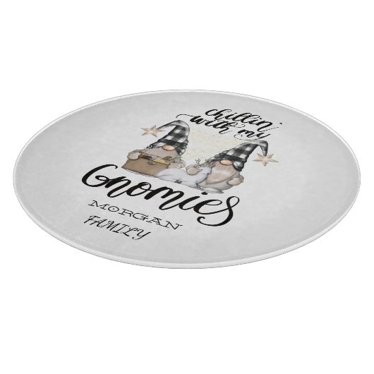Adorable Niedlich Gnomes Black Buffalo Kariert Schneidebrett (Ecke)