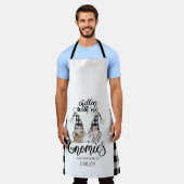 Adorable Niedlich Gnomes Black Buffalo Kariert Schürze (Getragen)