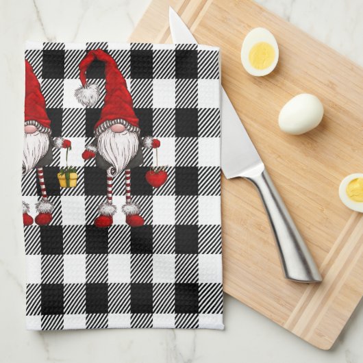 Adorable Niedlich Gnomes Buffalo Kariert Geschirrtuch (Viertel Falte)