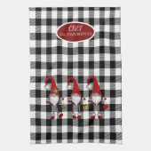 Adorable Niedlich Gnomes Buffalo Kariert Geschirrtuch (Vertikal)