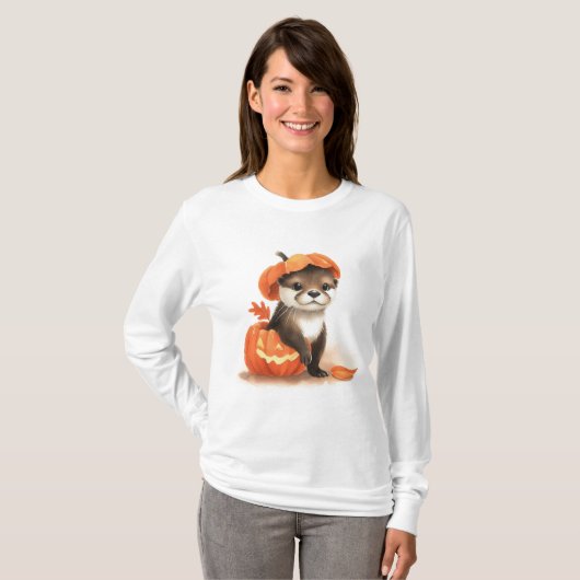 Adorable Niedlich Halloween Otter T-Shirt (Vorne ganz)