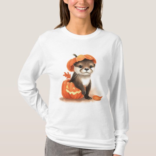 Adorable Niedlich Halloween Otter T-Shirt (Vorderseite)