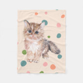 Adorable niedlich Kitty Meow kitten Polka Punkte r Fleecedecke (Vorderseite)