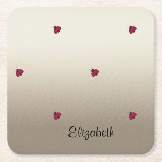 Adorable Niedlich,Ladybugs,leuchtend Personalisier Rechteckiger Pappuntersetzer (Vorderseite)