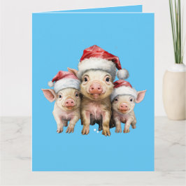 Adorable Niedlich Little Piggie Weihnachtsgrüße Karte