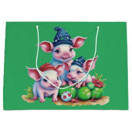 Adorable Niedlich Little Piggies Weihnachtsbaum Gr Große Geschenktüte