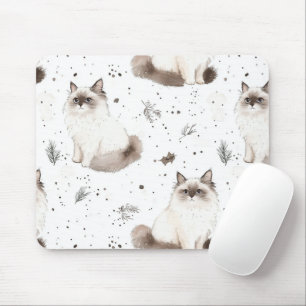 Adorable Niedlich Ragdoll Cat Winter Mousepad