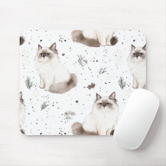 Adorable Niedlich Ragdoll Cat Winter Mousepad (Mit Mouse)